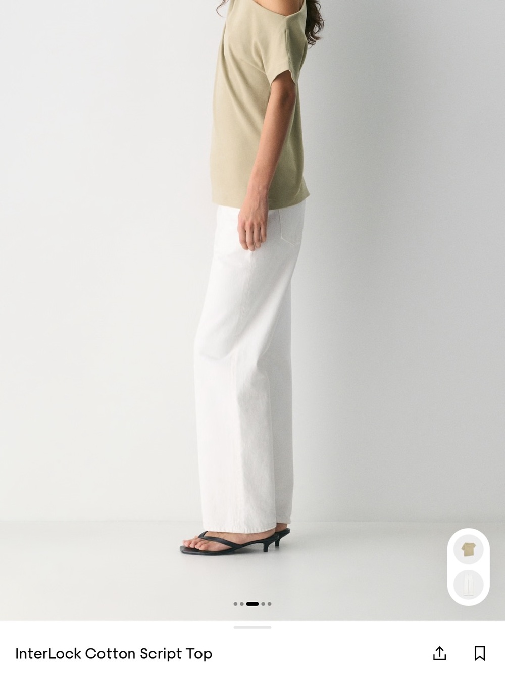 New with tags Cotton Script Top — Olive One-Shoulder Tee - Picture 2 of 6
